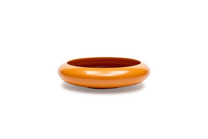 Fatboy Oloha Medium Bowl with Rechargeable Lamp | Multifunctional | Lamp: ABS and silicone | Shade: Steel | Suitable for Indoor & Outdoor Use | Stepless dimmable | Sunny Orange - (30 x 7.3 cm) - Image 4